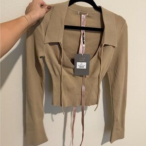 House of CB tan long sleeve shirt